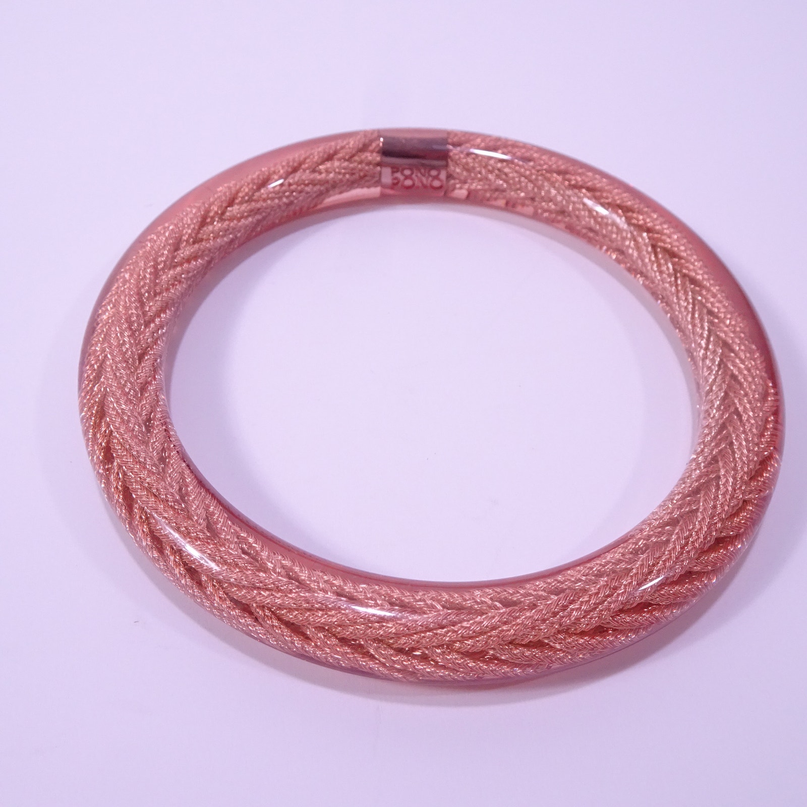 Pono By Joan Goodman Women's Metallic Braided Lucite Bangle Bracelet Nwot 250